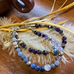 Sundance discontinued sterling silver and vintage beaded bracelet